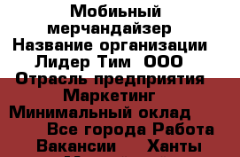 Мобиьный мерчандайзер › Название организации ­ Лидер Тим, ООО › Отрасль предприятия ­ Маркетинг › Минимальный оклад ­ 23 000 - Все города Работа » Вакансии   . Ханты-Мансийский,Нефтеюганск г.